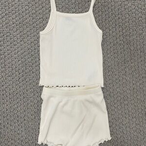 Old Navy Rib Knit Cami and Short set- Cream size 18-24 months